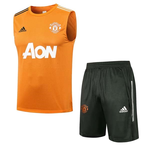 Trikot Manchester United ärmellos Komplett Set 2022 Orange